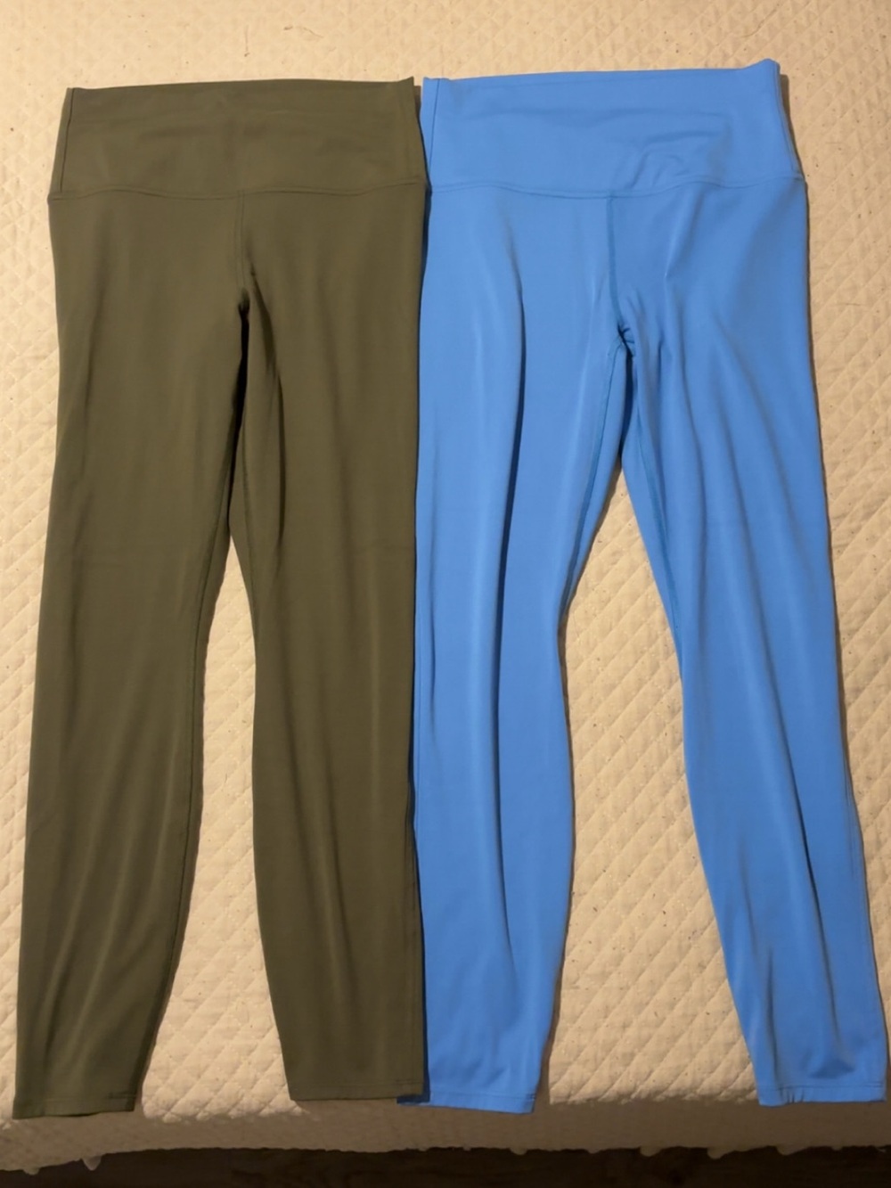 (set of 2) all in motion Blue and Olive High-Waist Leggings